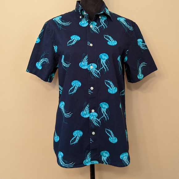 Old Navy Other - Old Navy Unisex / Men's Size S Slim Fit Jellyfish Button Up Shirt. Navy Blue